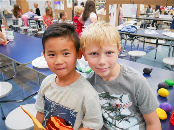 Students participating in Market Day. 